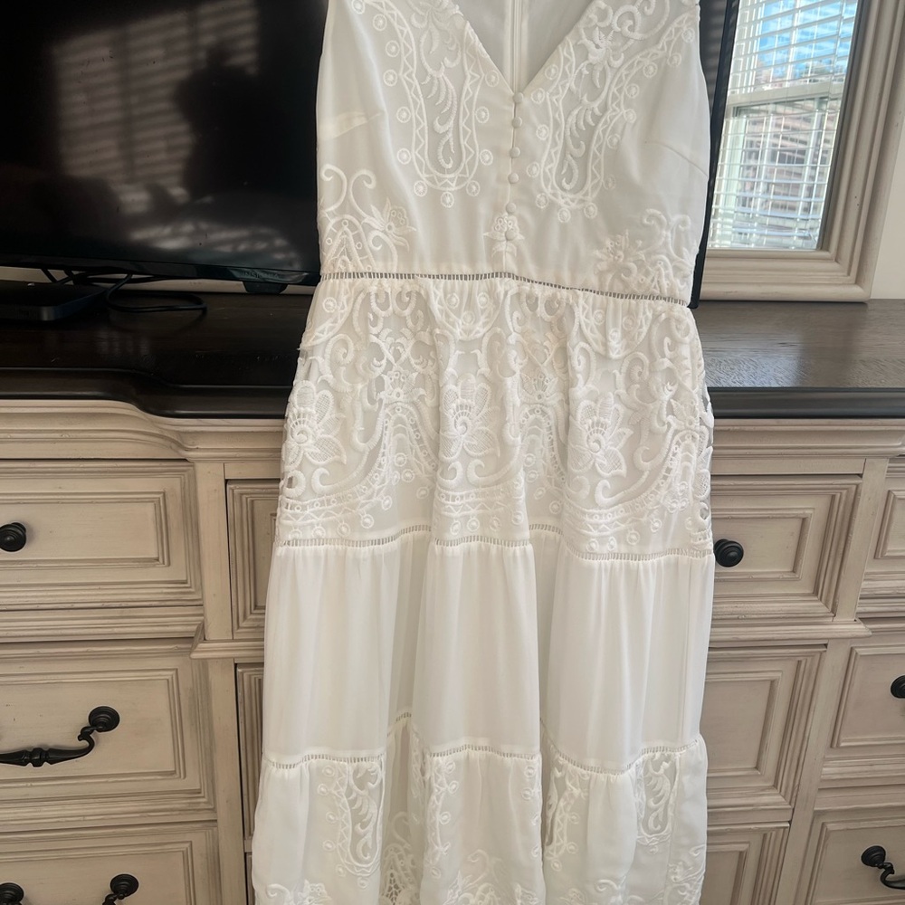 Lucy Paris Ivory Embroidered Dress